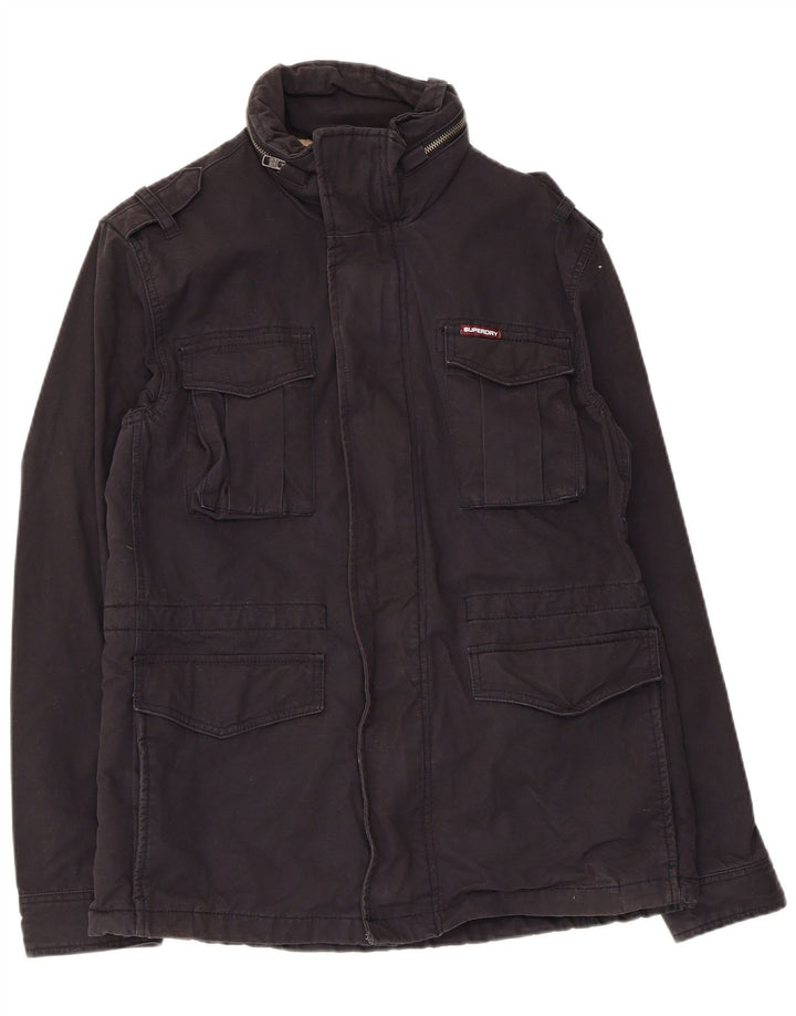 Superdry Veste utilitaire pour hommes UK 40 Grand coton noir