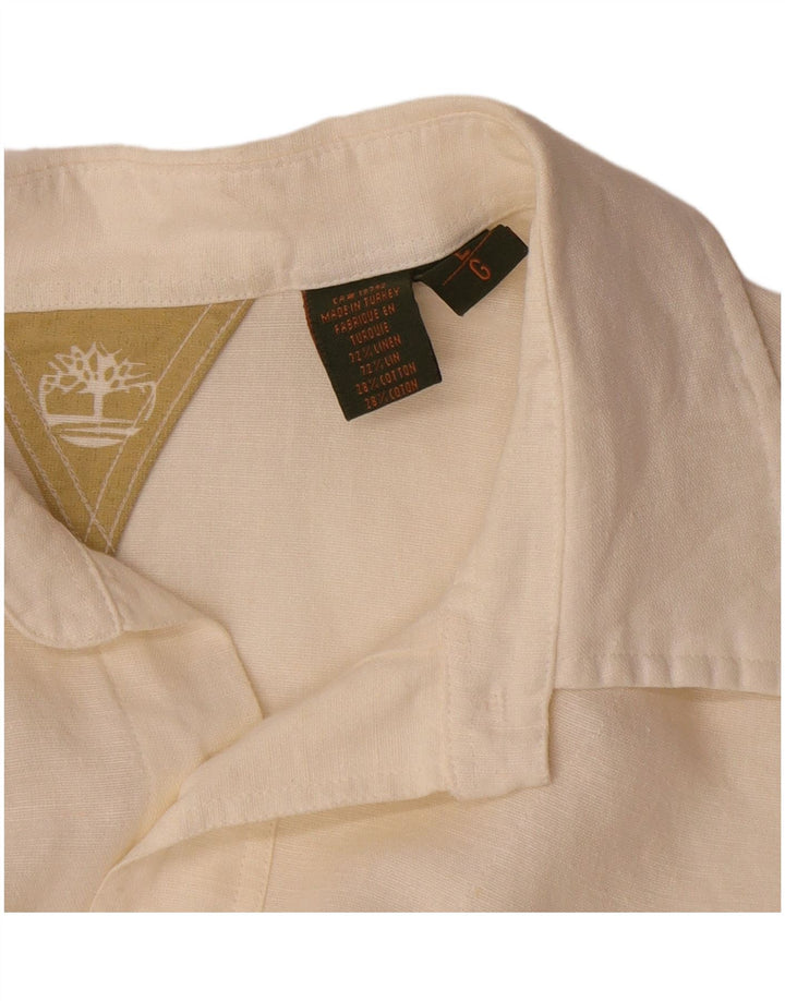 Timberland Chemise à manches courtes pour homme en lin blanc cassé