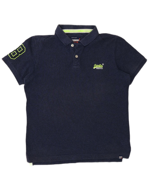 Superdry Polo Graphique XL Bleu Marine Coton Homme