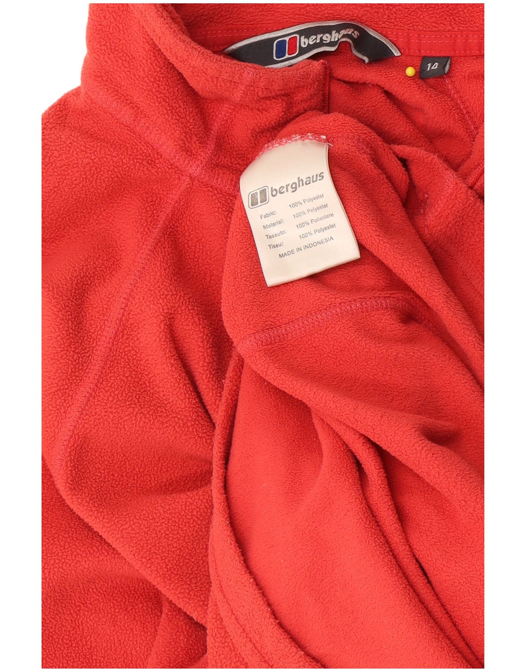 Berghaus Pull polaire à col zippé pour femme UK 14 Rouge moyen Polyester