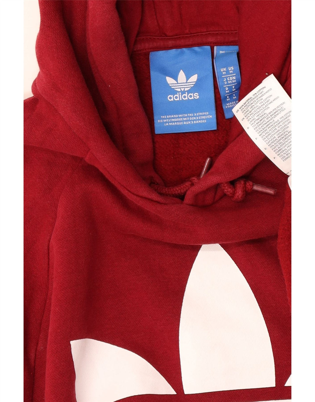 Adidas Pull à capuche graphique pour homme en coton rouge moyen