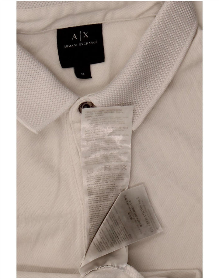 Armani Exchange Polo à Manches Longues Homme Blanc Moyen Coton