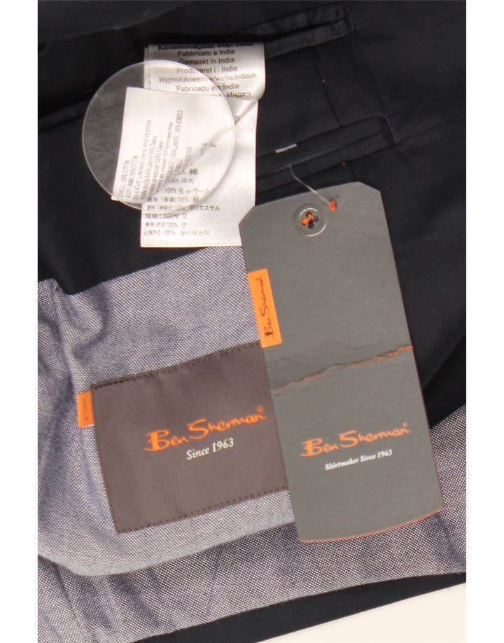 Ben Sherman Veste blazer à 2 boutons pour homme UK 44 2XL Bleu marine Coton