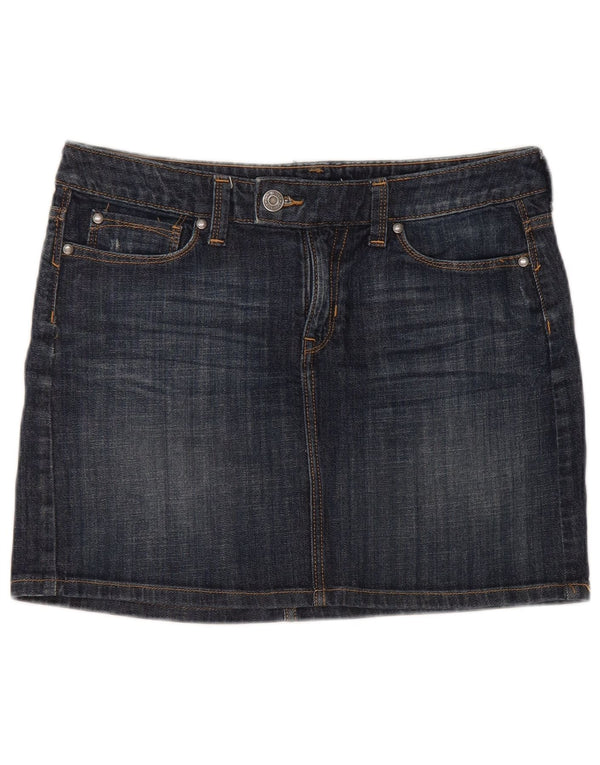 Gap Mini jupe en jean pour femme UK 12 Medium W32 Bleu marine Coton