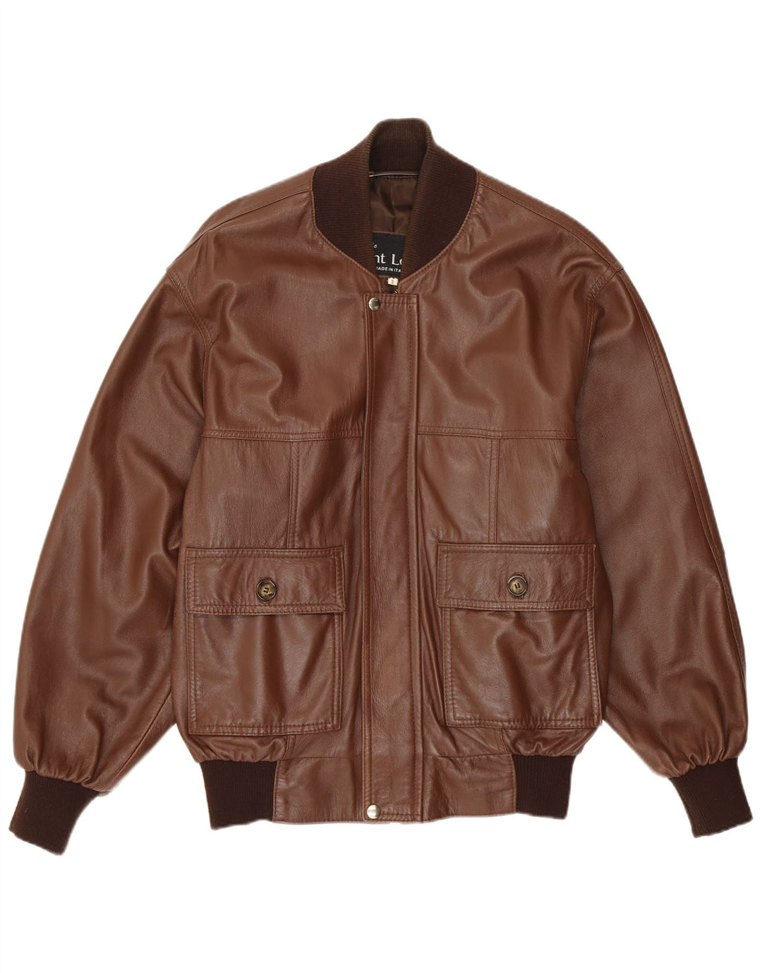 VINTAGE Veste en cuir homme UK 36 Petit cuir marron