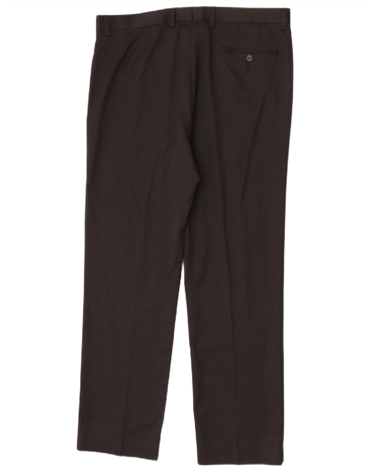 Marks & Spencer Pantalon de costume droit pour homme W36 L31 Noir Polyester