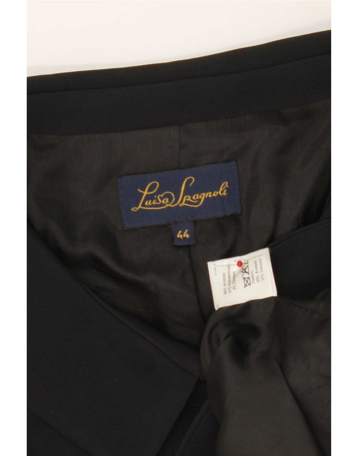 Luisa Spagnoli Veste Boléro Femme Manches 3/4 IT 44 Acétate Noir Moyen