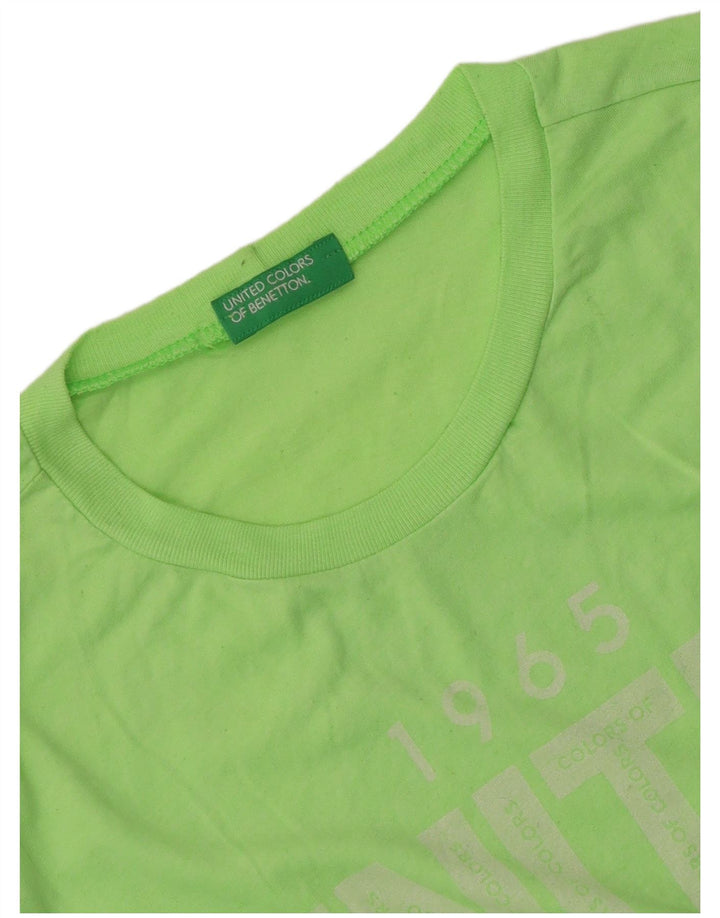 Benetton T-Shirt Graphique Femme UK 12 Vert Moyen