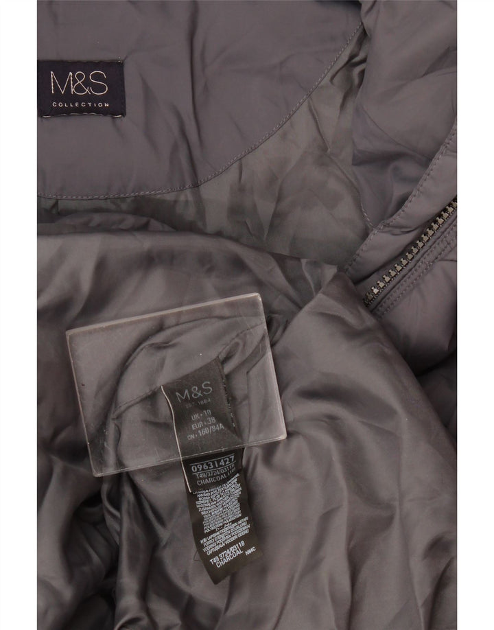 Marks & Spencer Manteau rembourré pour femme UK 10 Small Gris Polyester