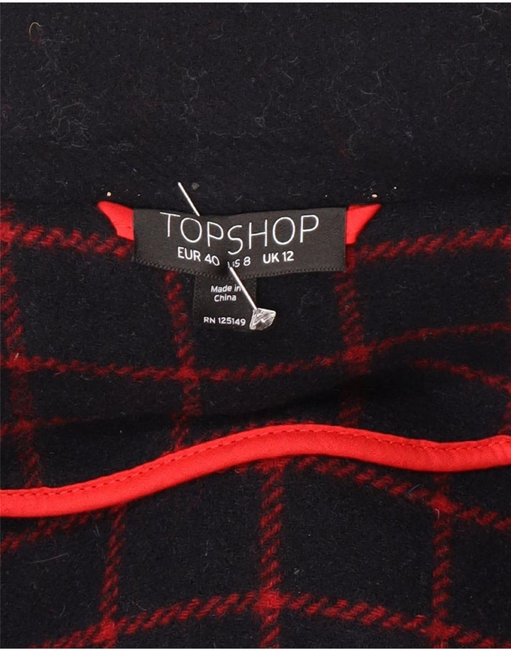 Topshop Duffle Coat à capuche pour femme UK 42 en laine bleu marine moyen