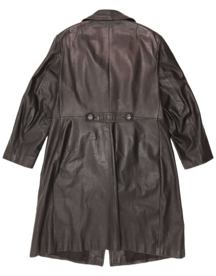 Manteau en cuir femme vintage IT 52 2XL Noir