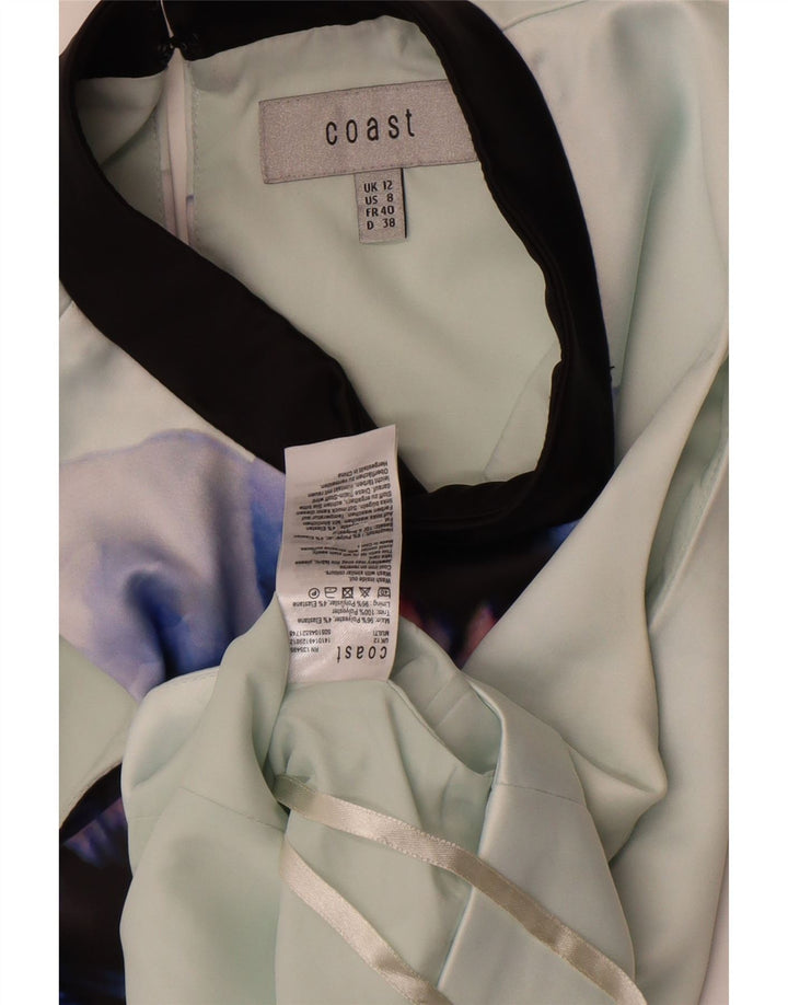 Coast Chemisier court sans manches pour femme UK 42 en polyester floral vert moyen