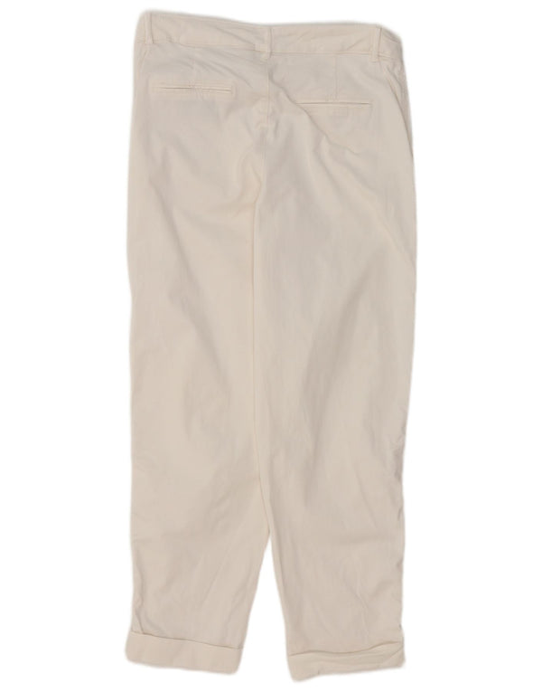 Zara Pantalon Chino Fuselé Femme EU 40 Moyen W30 L27 Coton Blanc