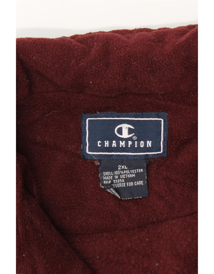 Champion Pull polaire à col zippé pour homme 2XL Bordeaux Polyester
