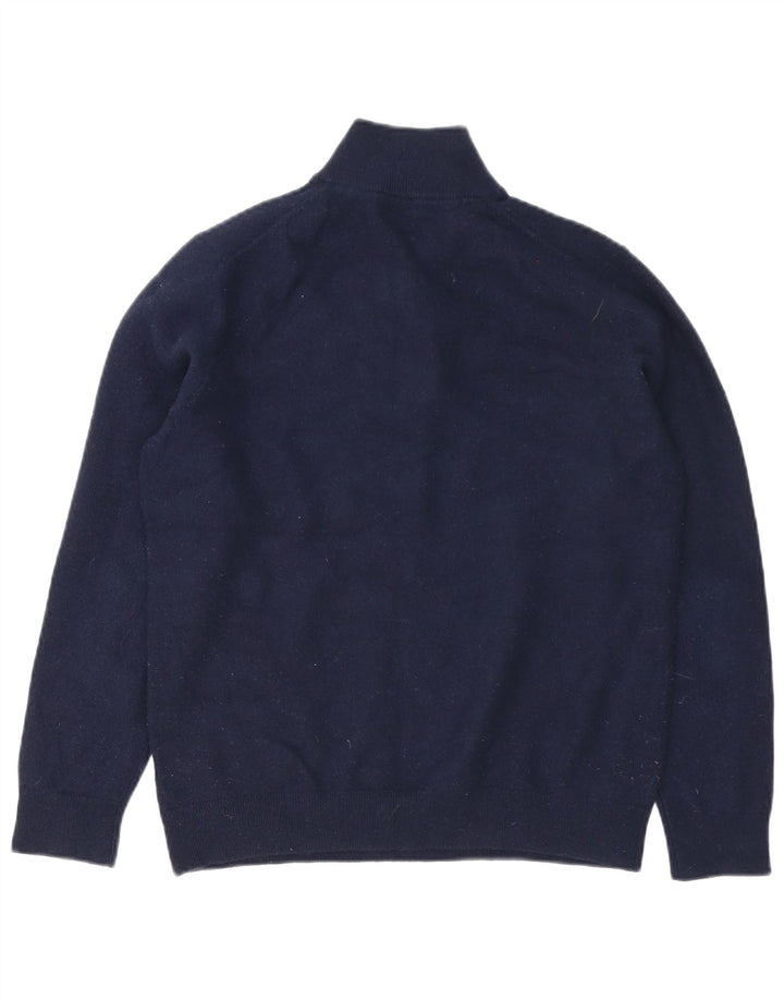 Massimo Dutti Pull à col zippé pour homme en laine bleu marine moyen
