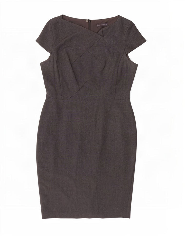 Marks & Spencer Robe fourreau pour femme UK 44 Large Gris Polyester