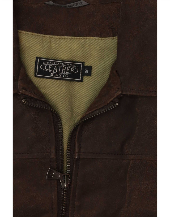 Blouson Bomber En Daim Basic Homme IT 50 Grand Cuir Marron