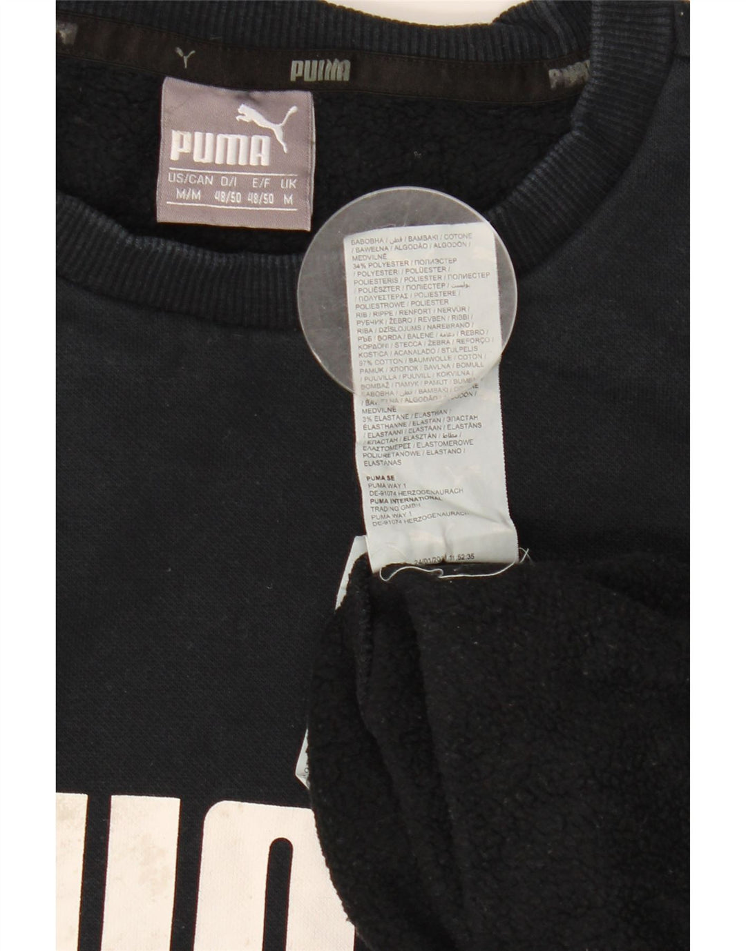 Puma Sweat-Shirt Graphique Homme Bleu Marine Moyen Coton