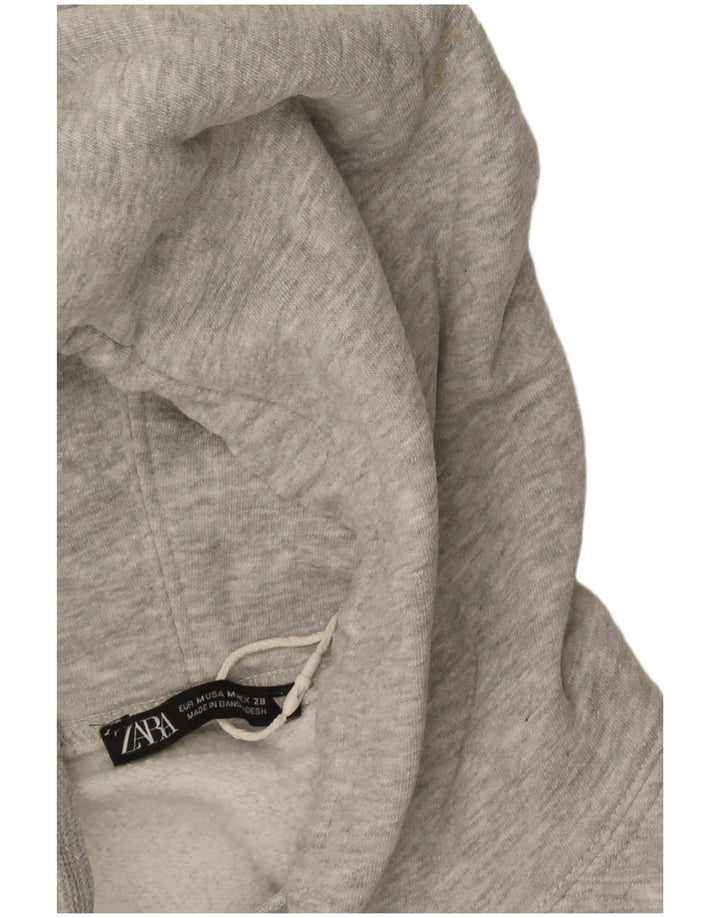 Zara Pull à capuche surdimensionné pour femme UK 44 Gris moyen moucheté