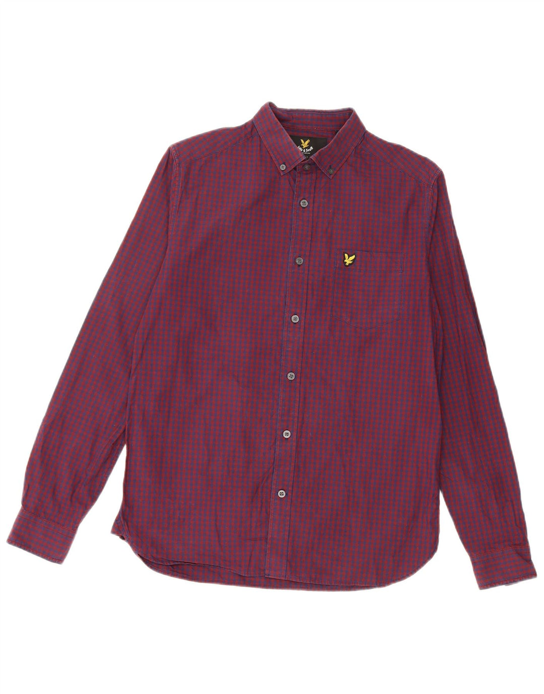 Lyle & Scott Chemise Homme Petit Coton Vichy Bordeaux
