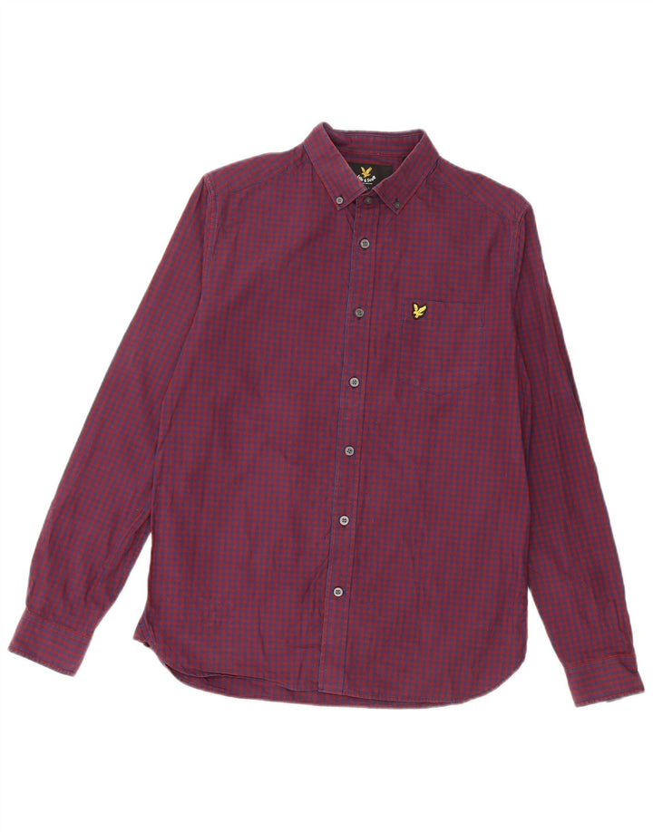 Lyle & Scott Chemise Homme Petit Coton Vichy Bordeaux