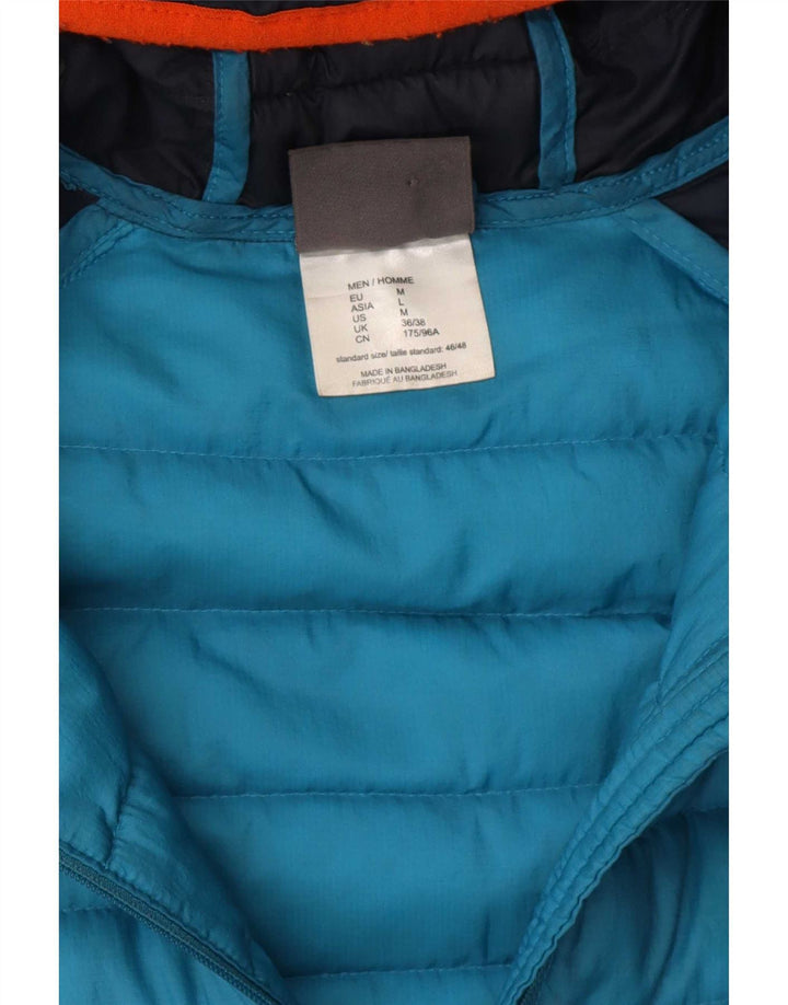 Jack Wolfskin Veste matelassée à capuche pour homme UK 36/38 Bleu moyen Colourblock