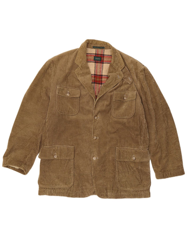 BENETTON Veste en velours côtelé pour homme IT 50 Large Beige Coton