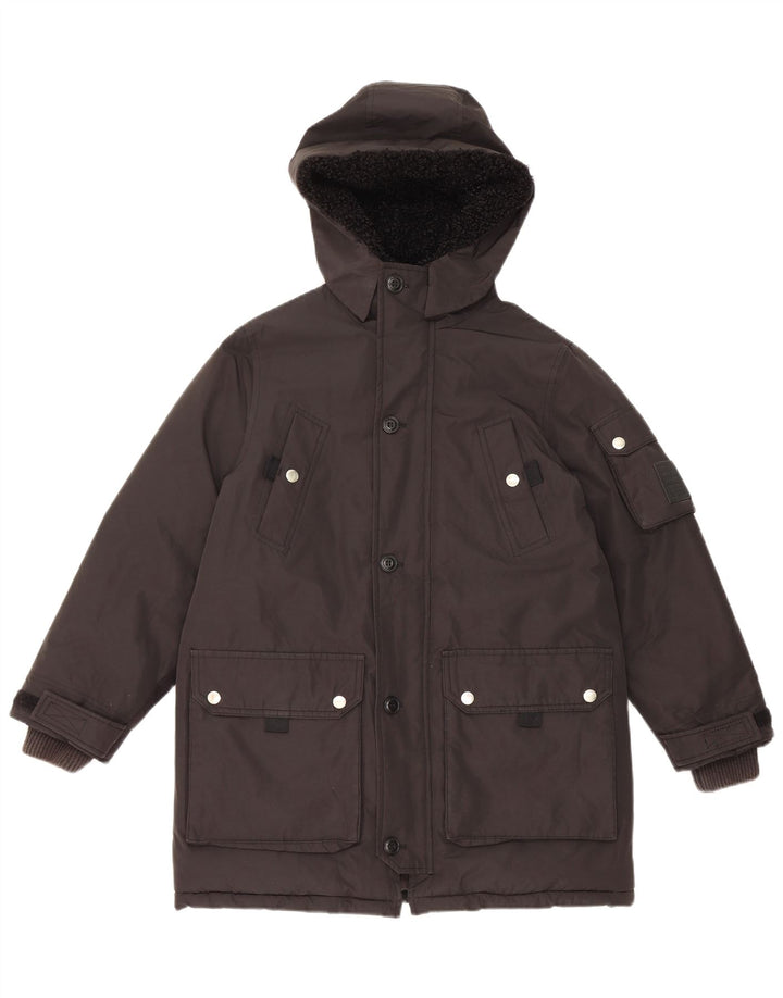 Diesel Parka à capuche pour femme UK 10 Small Noir Polyester
