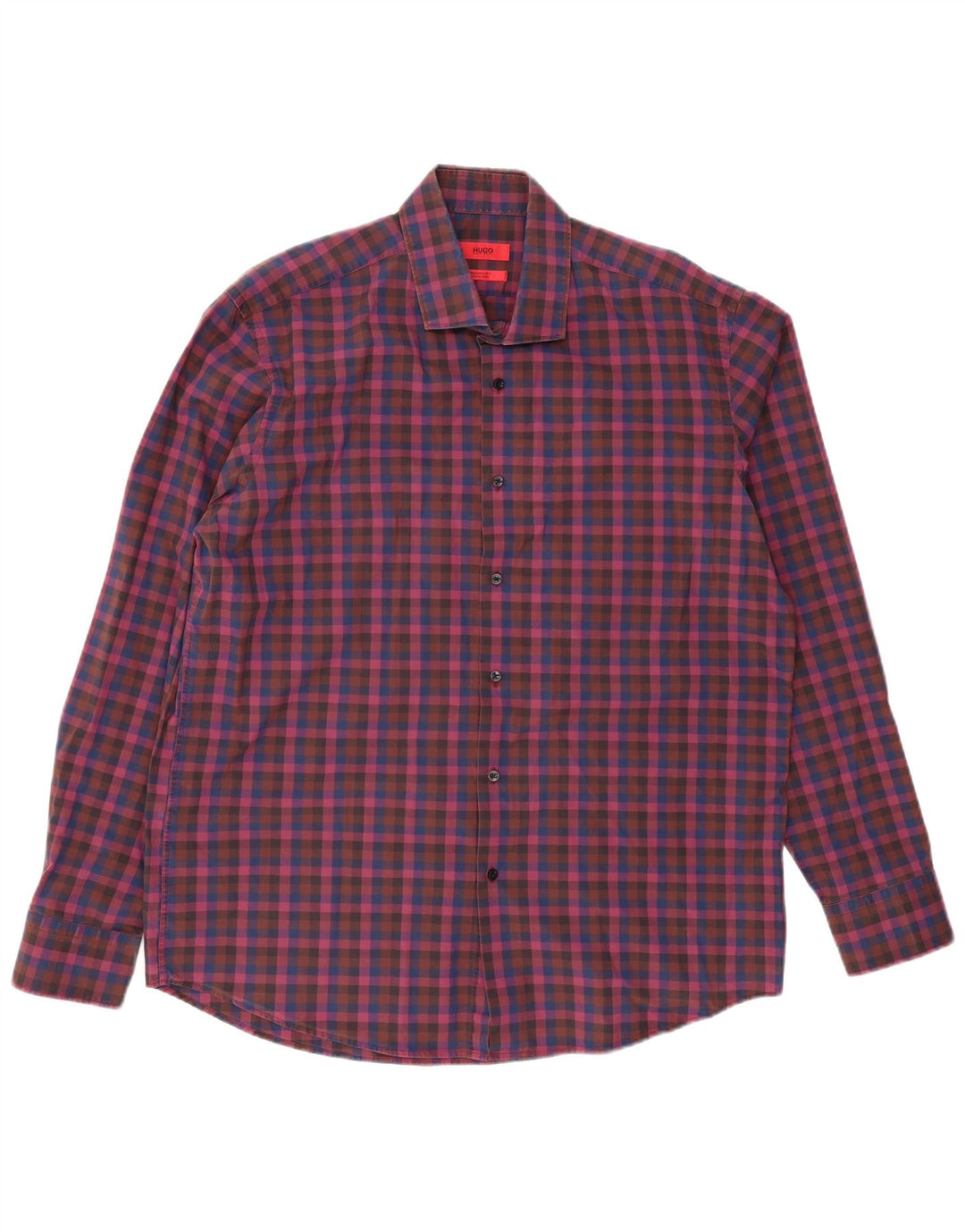 HUGO BOSS Chemise homme Taille 44 17 1/2 XL Violet Check