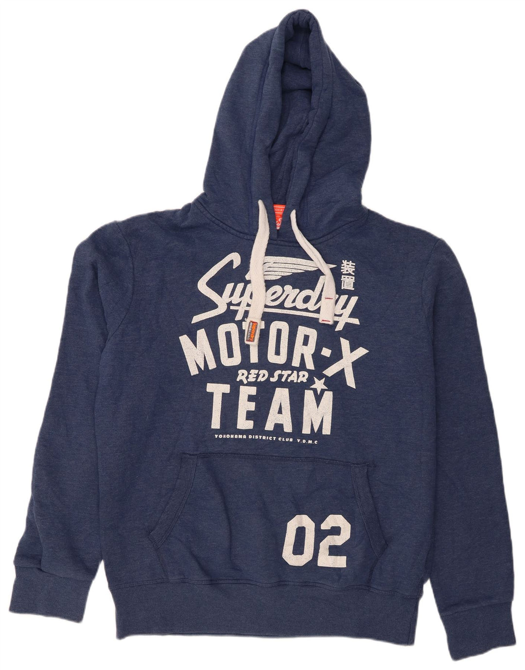 Superdry Pull à capuche graphique XL en coton bleu marine pour homme