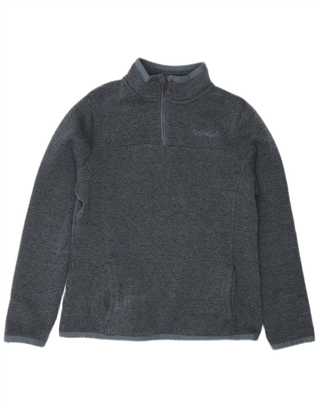 Weird Fish Sweat-shirt à col zippé pour femme UK 12 Gris moyen Polyester