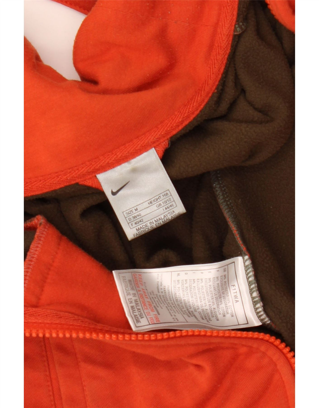 NIKE Veste de survêtement pour femme UK 10/12 Orange moyen Polyester