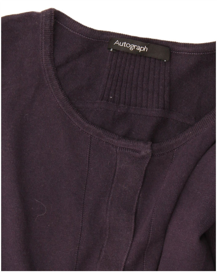 Marks & Spencer Pull Cardigan pour Femme UK 12 Bleu Marine Moyen