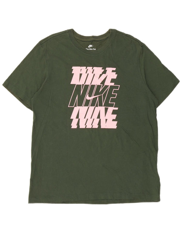 Nike T-shirt graphique pour homme en coton vert Taille L