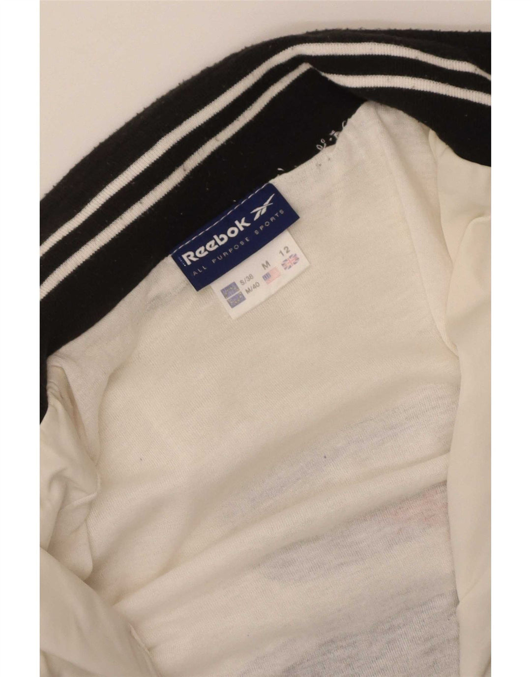 Reebok Veste de survêtement pour femme UK 12 Medium Blanc Colourblock
