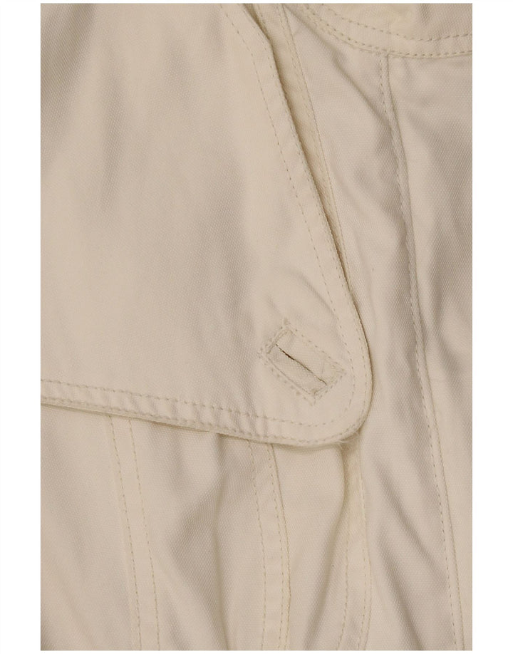Guess Veste Militaire Femme UK 14 Large Nylon Blanc Cassé