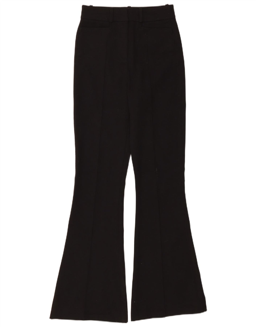 REISS Pantalon décontracté évasé taille haute pour femme UK 6 XS W25 L32 Noir