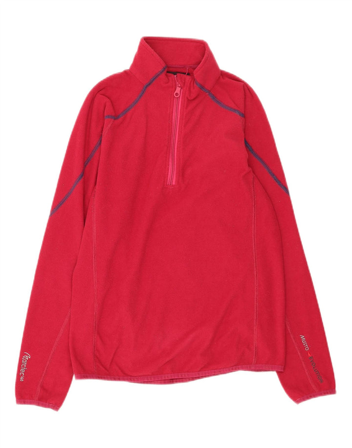 Musto Pull polaire à col zippé pour femme UK 12 Rose moyen Polyester