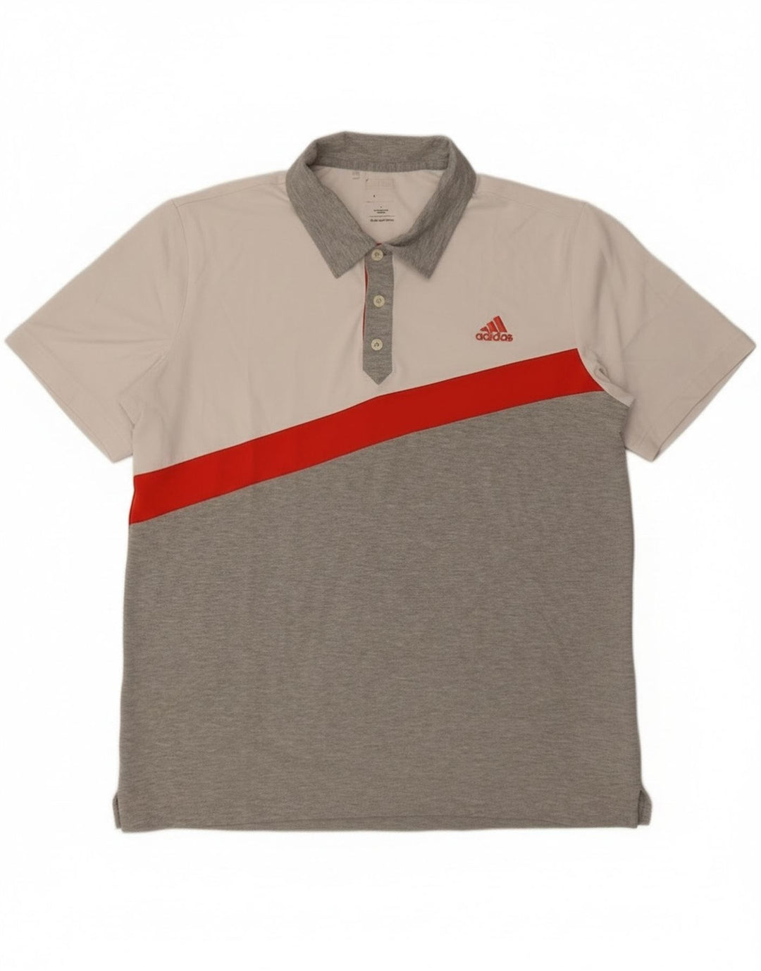 Adidas Hommes Climalite Polo Grand Gris Colorblock Polyester