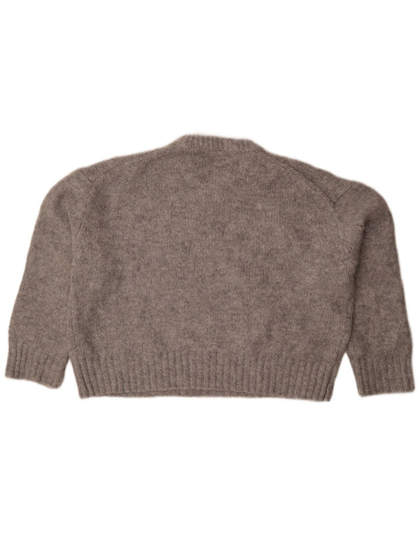 Zara Pull surdimensionné à col rond pour femme UK 14 Gris moyen moucheté