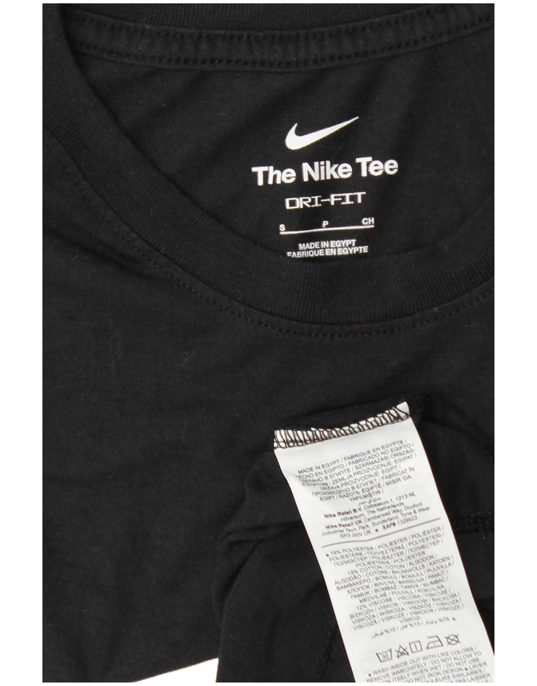 Nike Hommes Dri Fit Graphic T-Shirt Haut Petit Noir Polyester