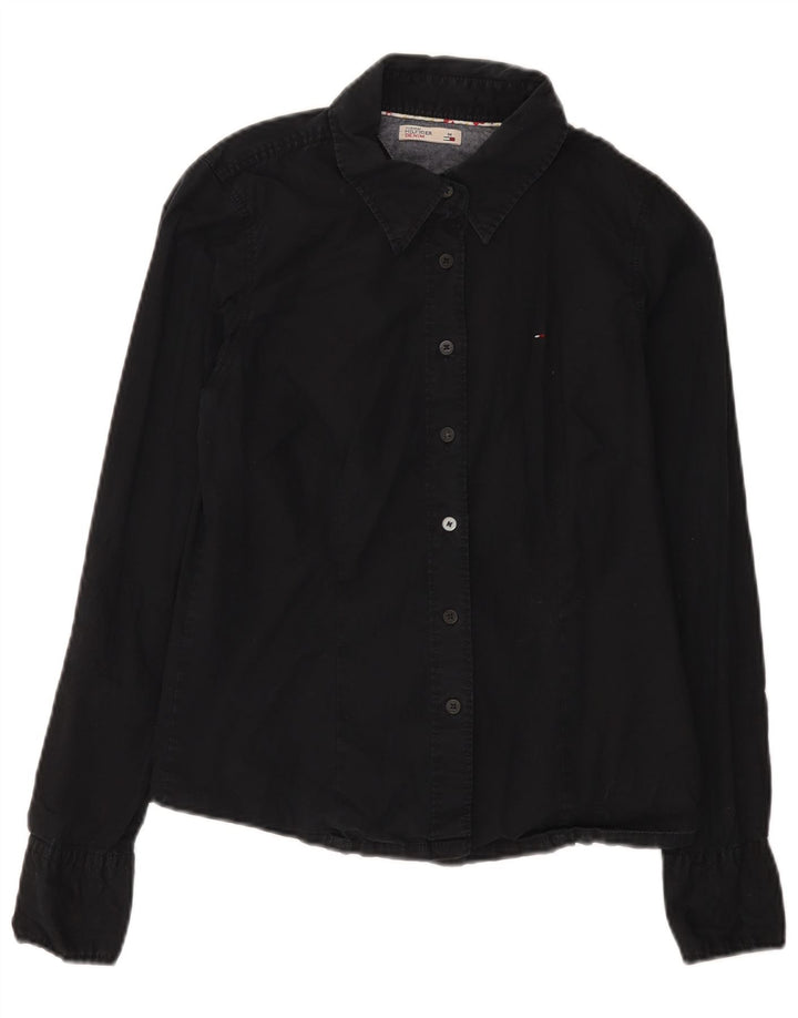 Tommy Hilfiger Chemise Femme UK 12 Coton Noir Moyen