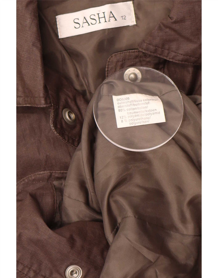 Sasha Veste militaire pour femme UK 12 en coton marron moyen