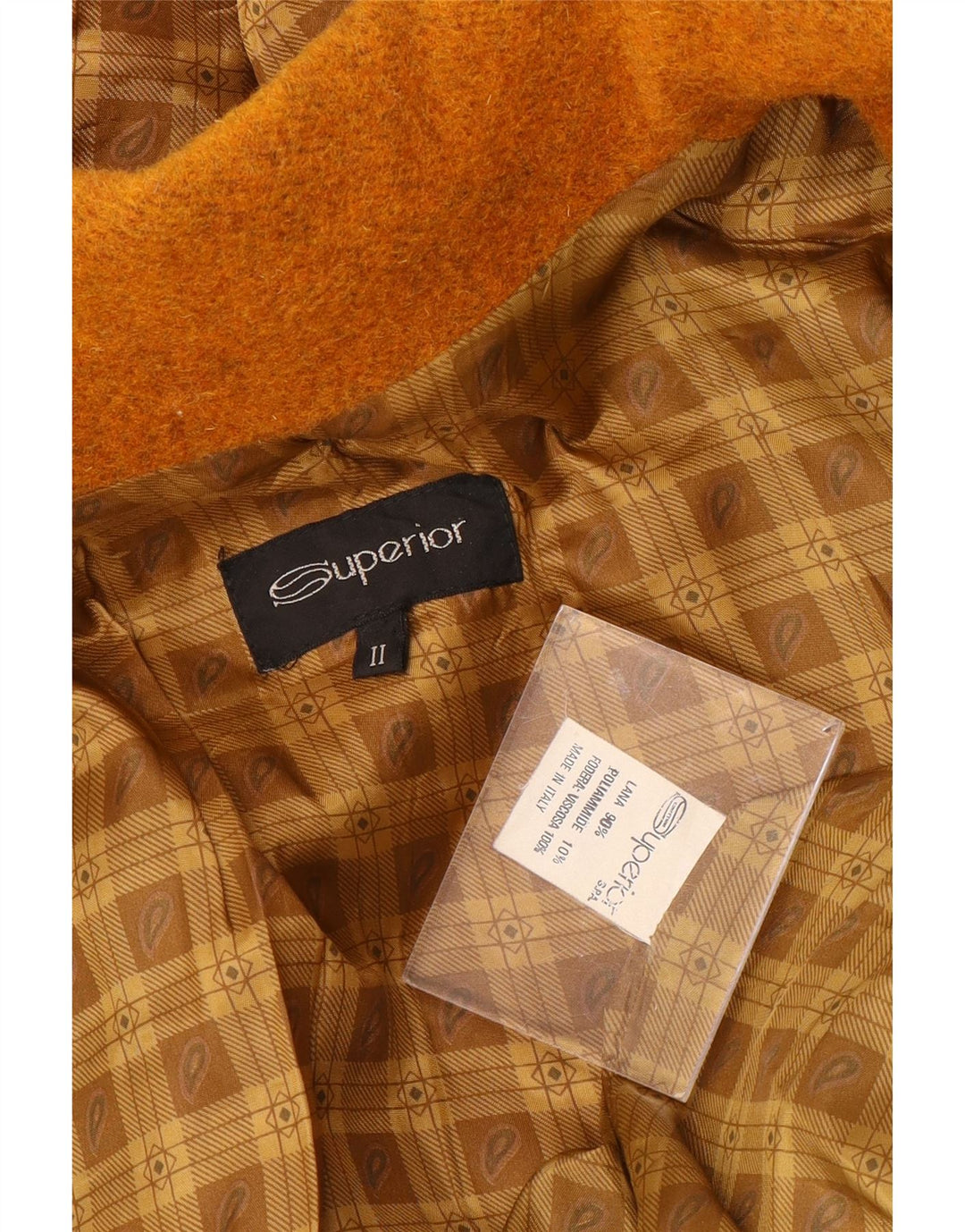 SUPERIOR Duffle-coat à capuche pour femme UK 18 XL Orange Laine