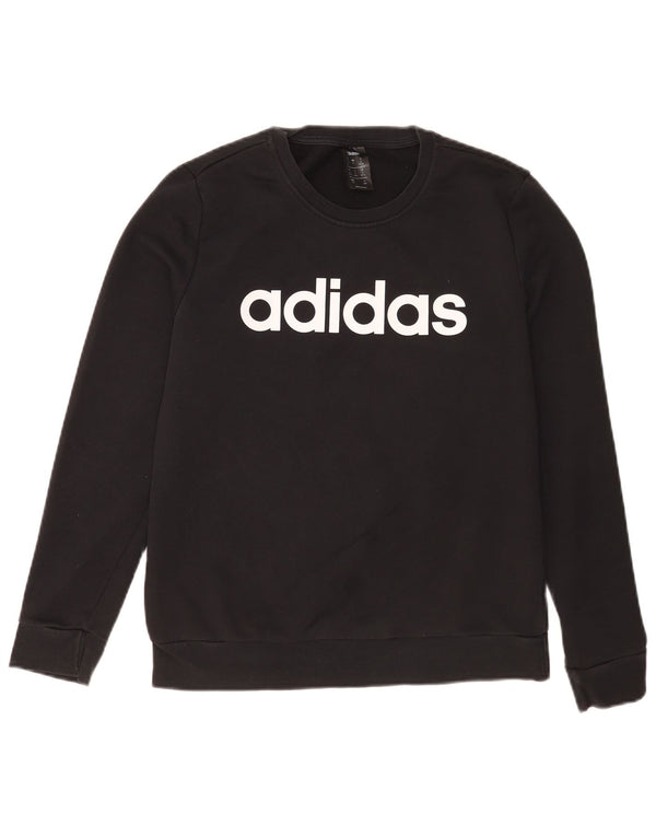 Adidas Sweat-shirt graphique pour femme UK 12/14 Medium Noir Sports