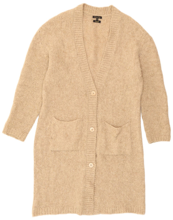 Massimo Dutti Cardigan long pour femme UK 10 Petit beige moucheté