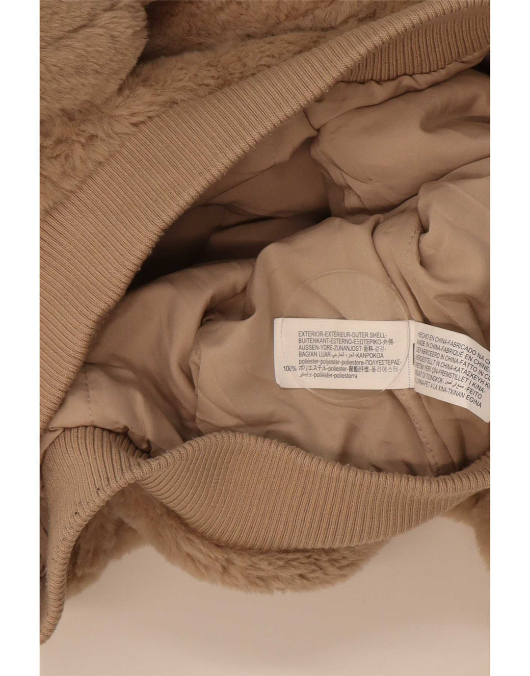 Veste Bomber Teddy Bear Fille Zara 9-10 Ans Beige Polyester