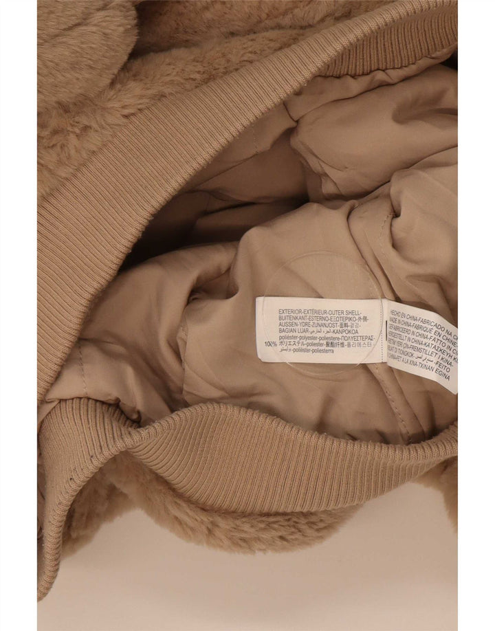 Veste Bomber Teddy Bear Fille Zara 9-10 Ans Beige Polyester