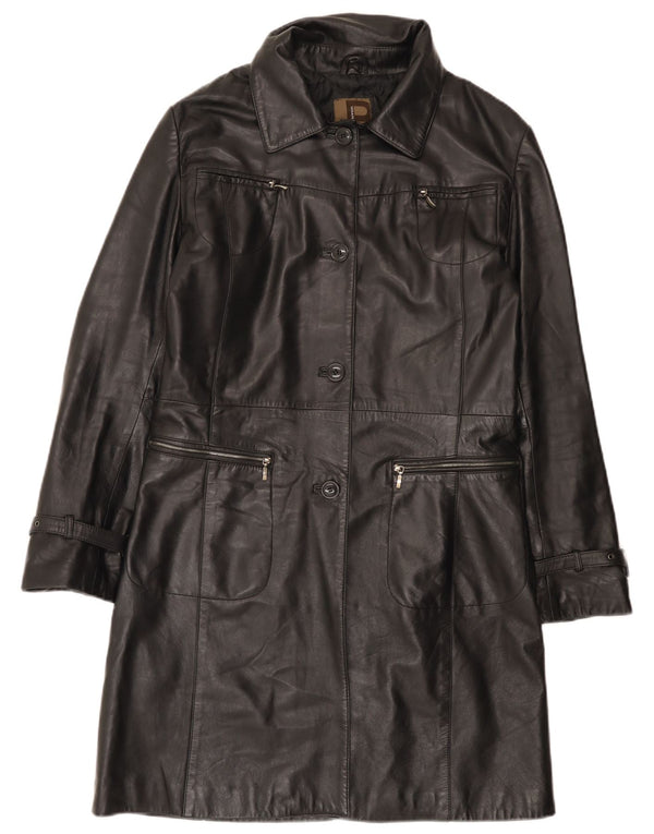 Conbipel Manteau En Cuir Femme IT 46 Large Noir