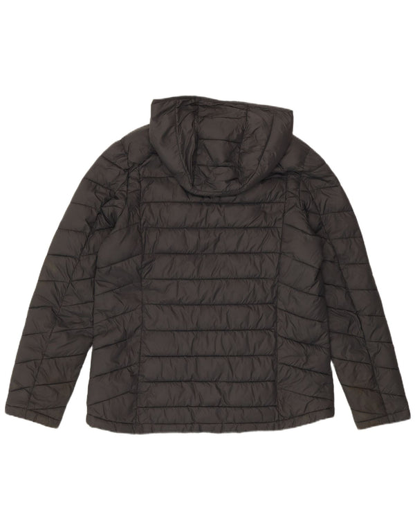 Fat Face Veste matelassée à capuche pour femme UK 14 Large Gris Nylon